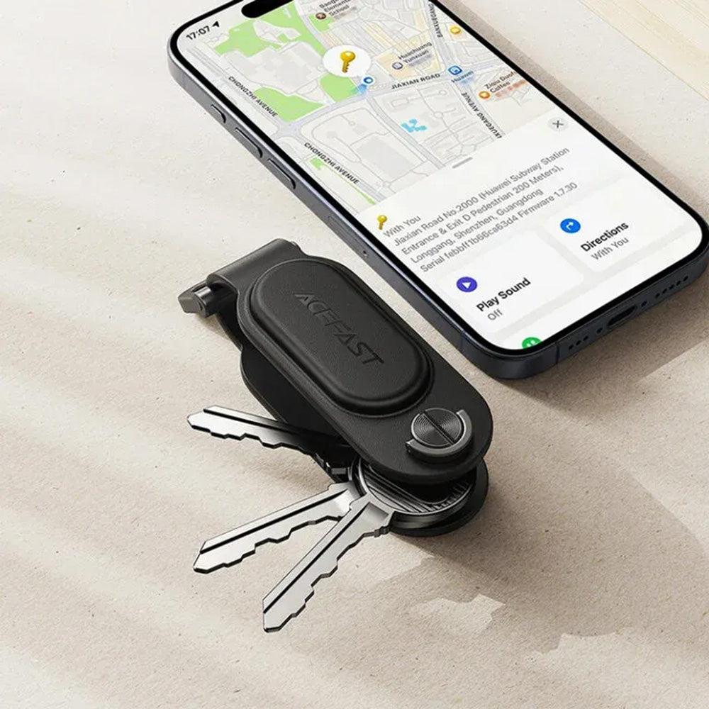 Acefast SmartTag Keychain SS pentru iOS Series, Negru