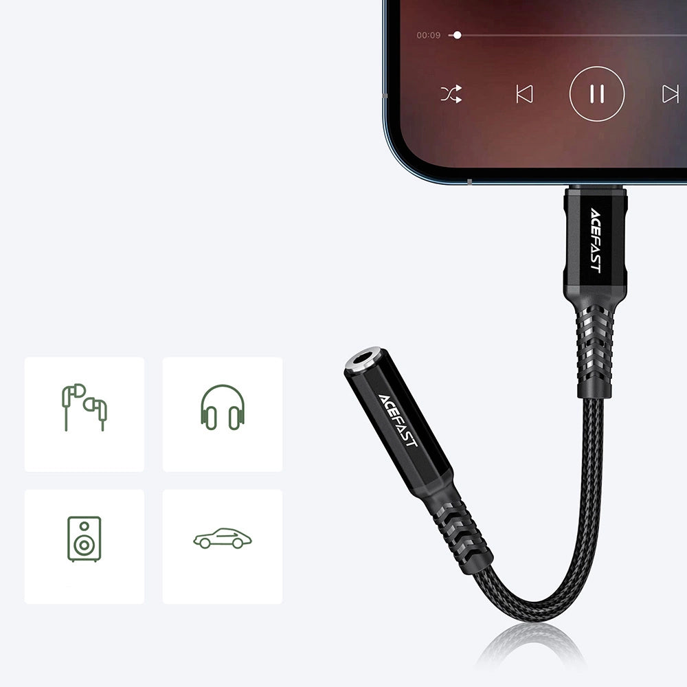 Adaptor Audio Lightning - 3.5mm Acefast C1-05, Negru