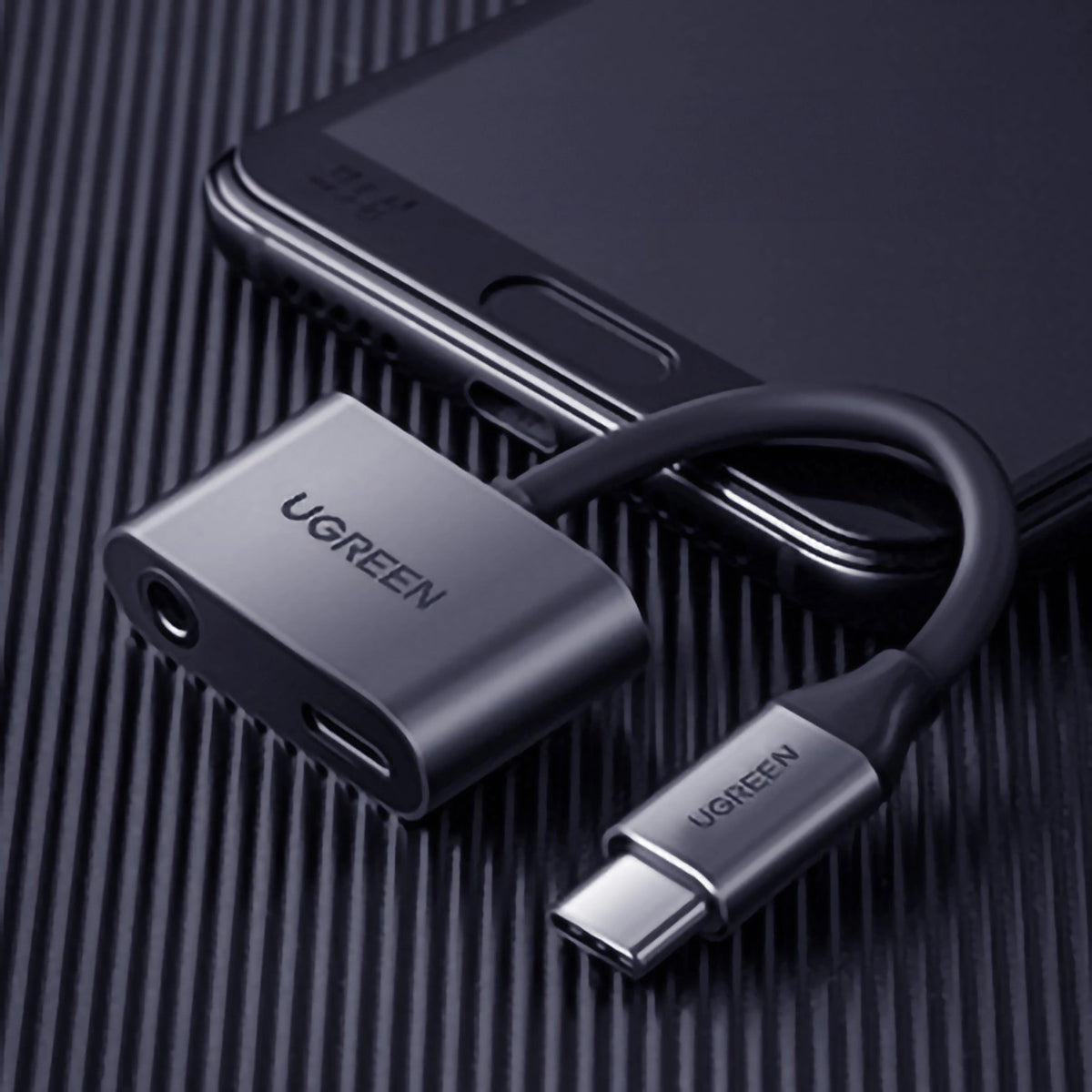 Adaptor Audio USB-C - 3.5mm / USB-C UGREEN CM193, Gri