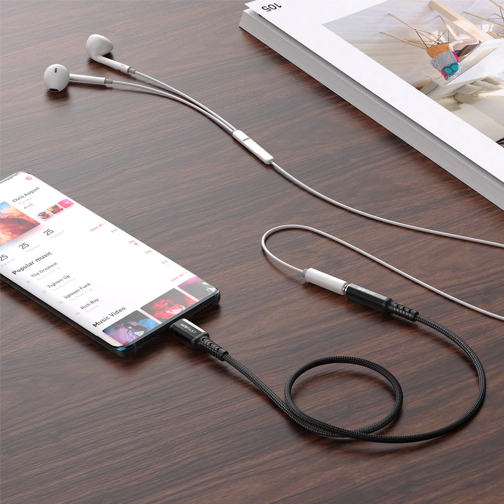 Adaptor Audio USB-C - 3.5mm Acefast C1-07, Negru