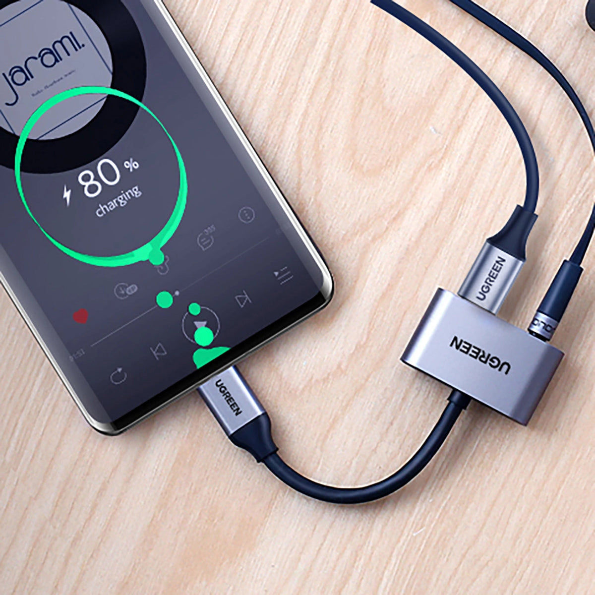 Adaptor Audio USB-C - 3.5mm / USB-C UGREEN CM193, Gri