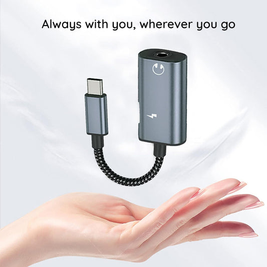 Adaptor Audio USB-C - USB-C / 3.5mm Techsuit AC22 AcustiCore, Gri