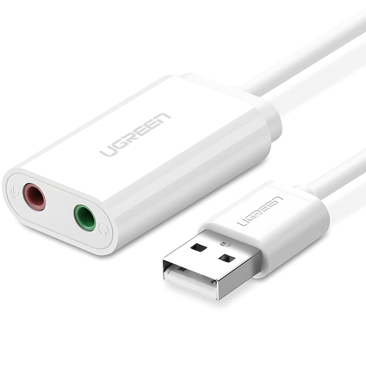 Placa de sunet USB UGREEN US205, 2 x Jack 3.5mm, Alba