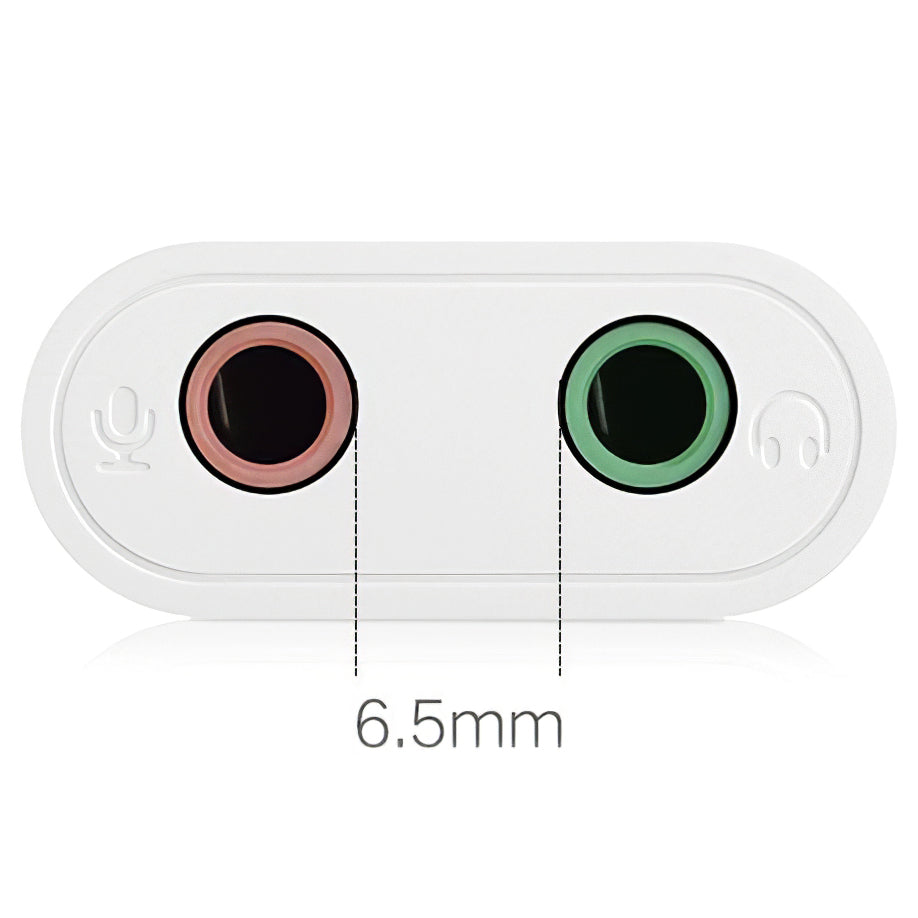 Placa de sunet USB UGREEN US205, 2 x Jack 3.5mm, Alba