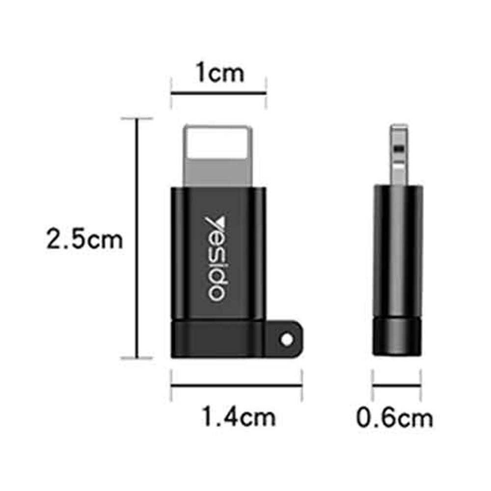 Adaptor Date si Incarcare microUSB - Lightning Yesido GS05, Negru