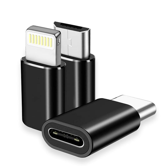 Adaptor Date si Incarcare USB-C - Lightning / microUSB / USB-A Techsuit A19 TriFlashX 3in1, Negru