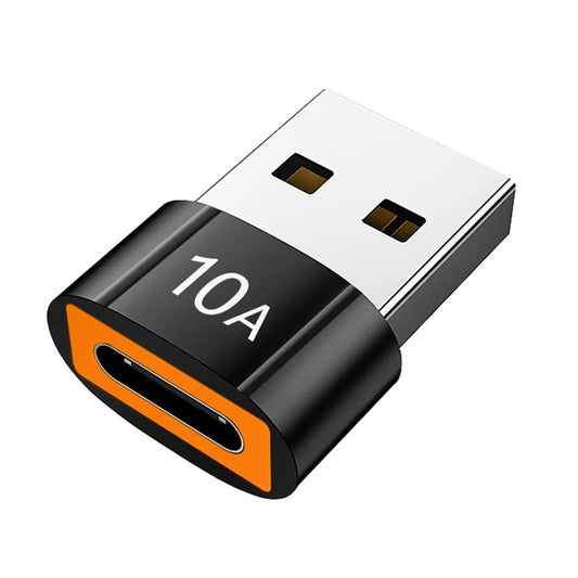 Adaptor Date si Incarcare USB-C - USB-A Techsuit A7 HyperPort, Negru Portocaliu