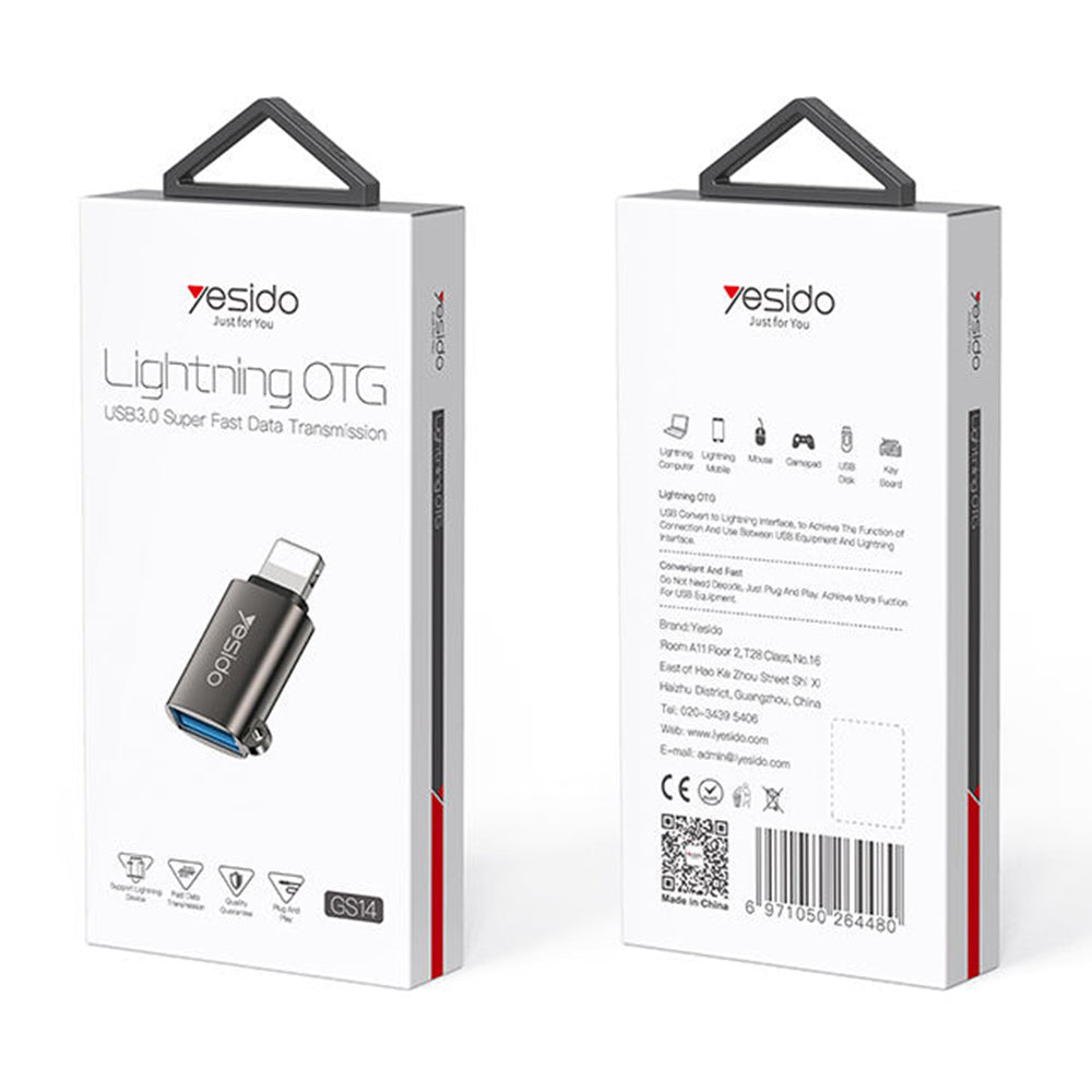 Adaptor OTG Lightning - USB-A Yesido GS14, Negru
