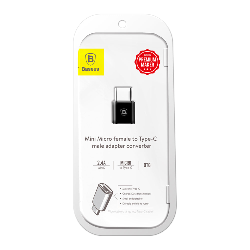 Adaptor Date si Incarcare microUSB - USB-C Baseus, Negru CAMOTG-01