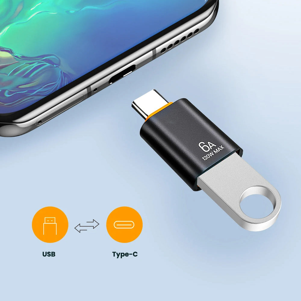 Adaptor OTG USB-C - USB-A Techsuit A2 HyperPort, Negru Portocaliu