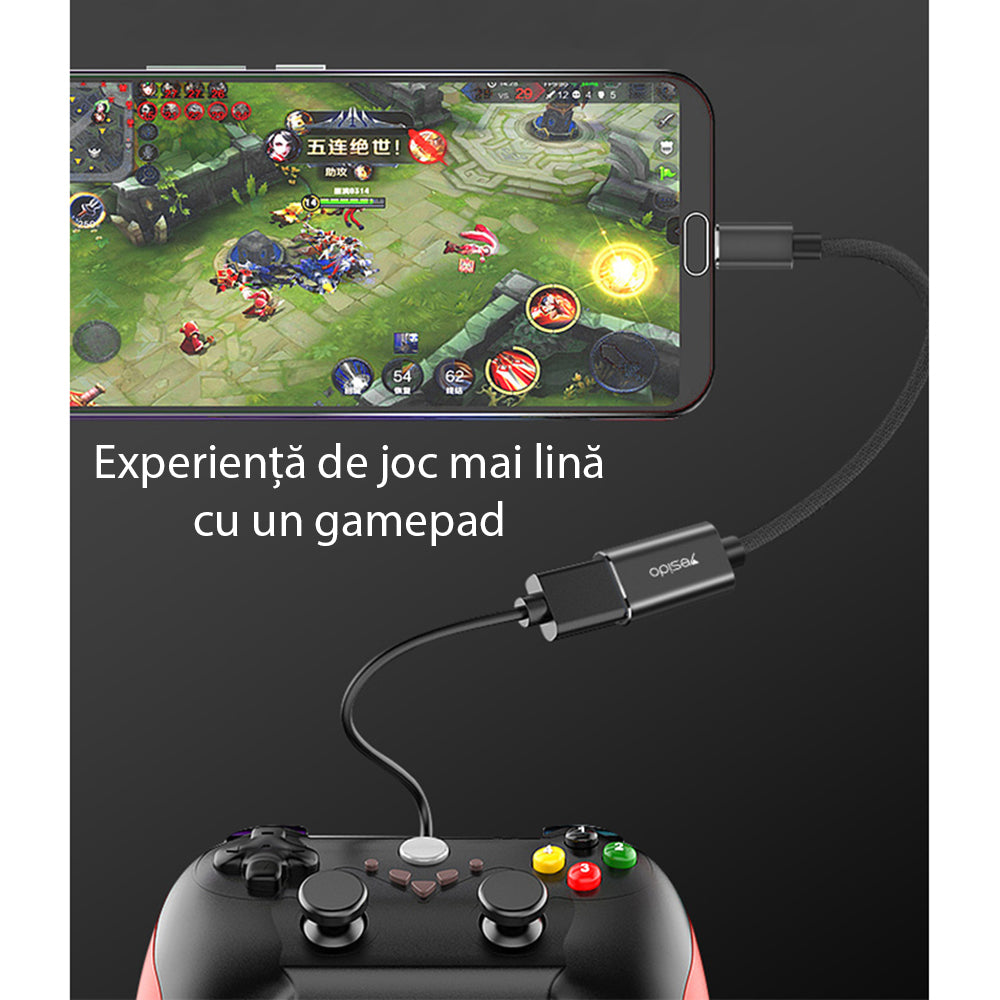 Adaptor OTG USB-C - USB-A Yesido GS01, Negru
