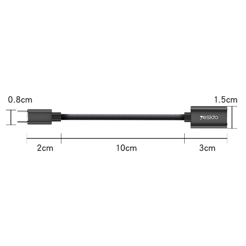 Adaptor OTG USB-C - USB-A Yesido GS01, Negru