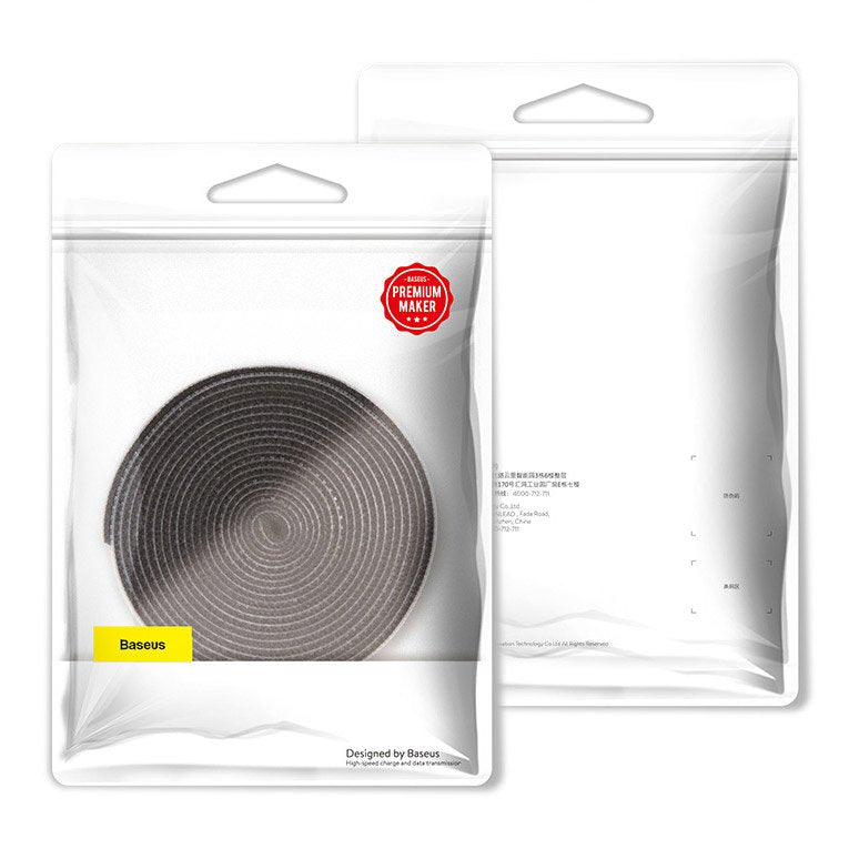 Organizator Cabluri Baseus Circle, Velcro, 3m, Negru ACMGT-F01