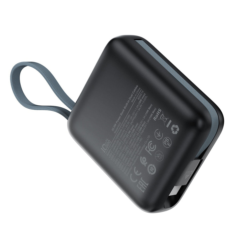 Baterie Externa Acefast M23, 10000mAh, 22.5W, QC + PD, 1 x Lightning - 2 x USB-C, Gri