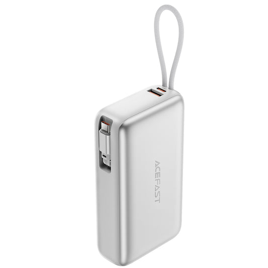 Baterie Externa Acefast M34, 20000mAh, 45W, QC + PD , 1 x USB-A - 2 x USB-C, Argintie