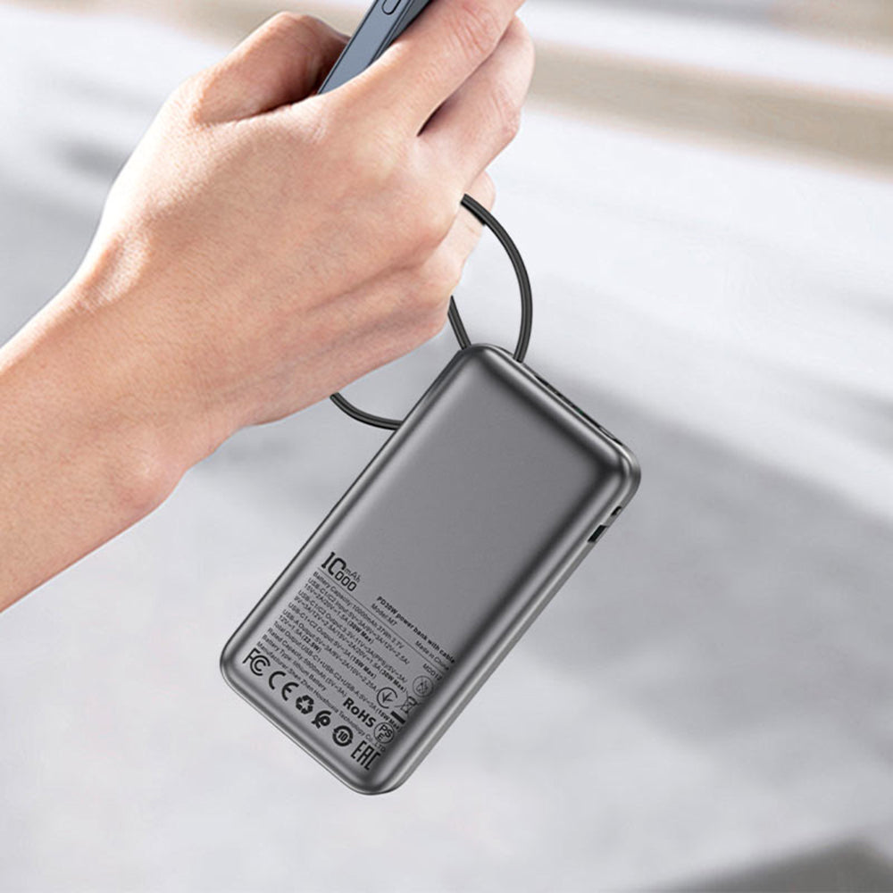Baterie Externa Acefast M7, 10000mAh, 30W, QC + PD, 1 x USB-A - 2 x USB-C, Neagra