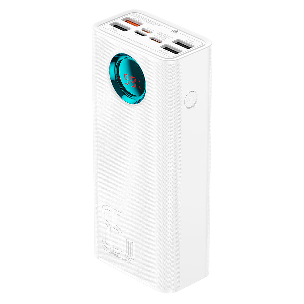 Baterie Externa Baseus Amblight Digital Display, 26800mAh, 65W, QC + PD, 1 x USB-C - 4 x USB-A, Alba P10022402223-00