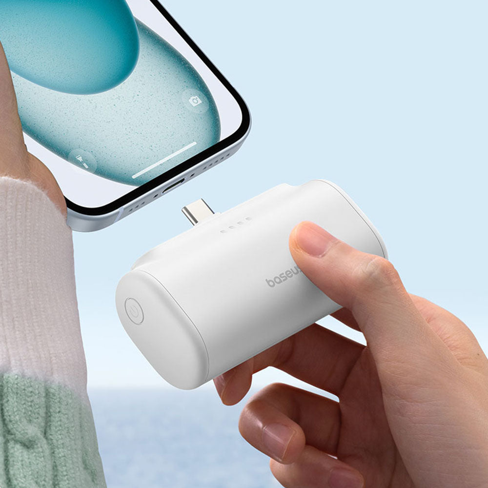 Baterie Externa Baseus Compact, 5000mAh, 20W, PD, 2 x USB-C, Roz P10068306413-00