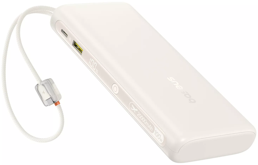 Baterie Externa Baseus EnerFill FC41, 20000mAh, 100W, QC + PD, 1 x USB-A - 3 x USB-C, Alba E0028N04