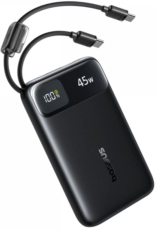 Baterie Externa Baseus EnerFill FC11, 10000mAh, 45W, QC + PD, 1 x USB-A - 3 x USB-C, Neagra E0031000