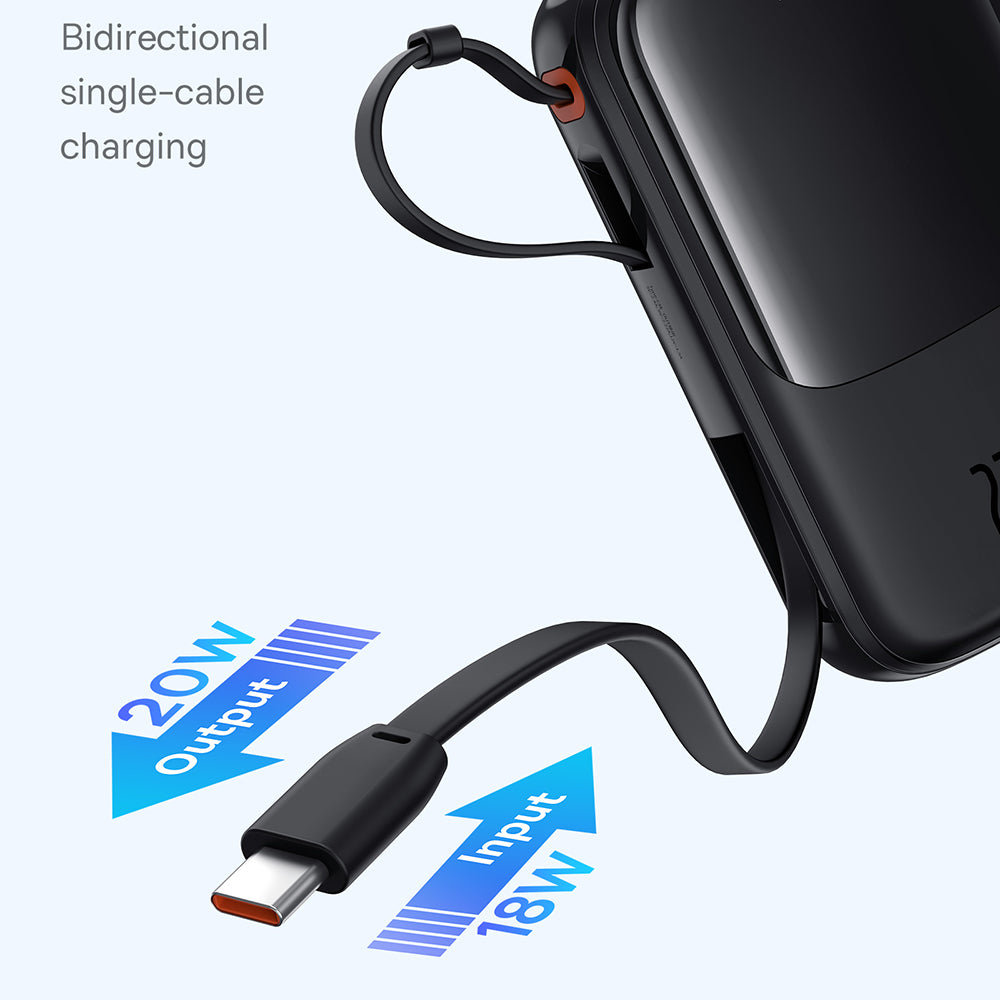 Baterie Externa Baseus Qpow Pro+, 10000mAh, 22.5W, QC + PD, 1 x USB-A - 2 x USB-C, Neagra P10067101113-00