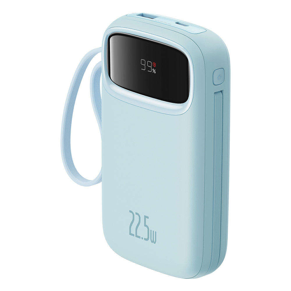 Baterie Externa Baseus Qpow Pro+, 20000mAh, 22.5W, QC + PD, 1 x Lightning - 1 x USB-A - 2 x USB-C, Albastra P10055002313-00