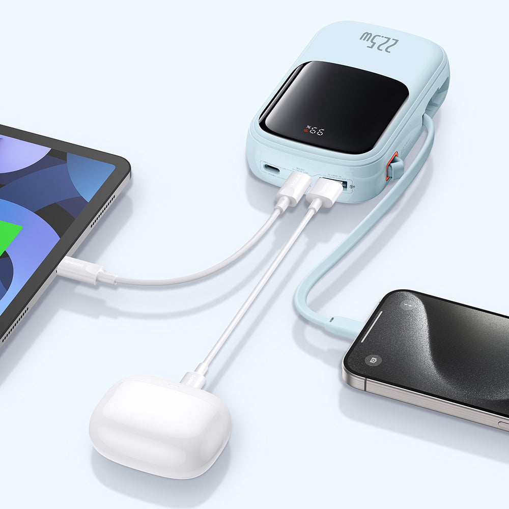 Baterie Externa Baseus Qpow Pro+, 20000mAh, 22.5W, QC + PD, 1 x USB-A - 2 x USB-C, Albastra P10067103313-00
