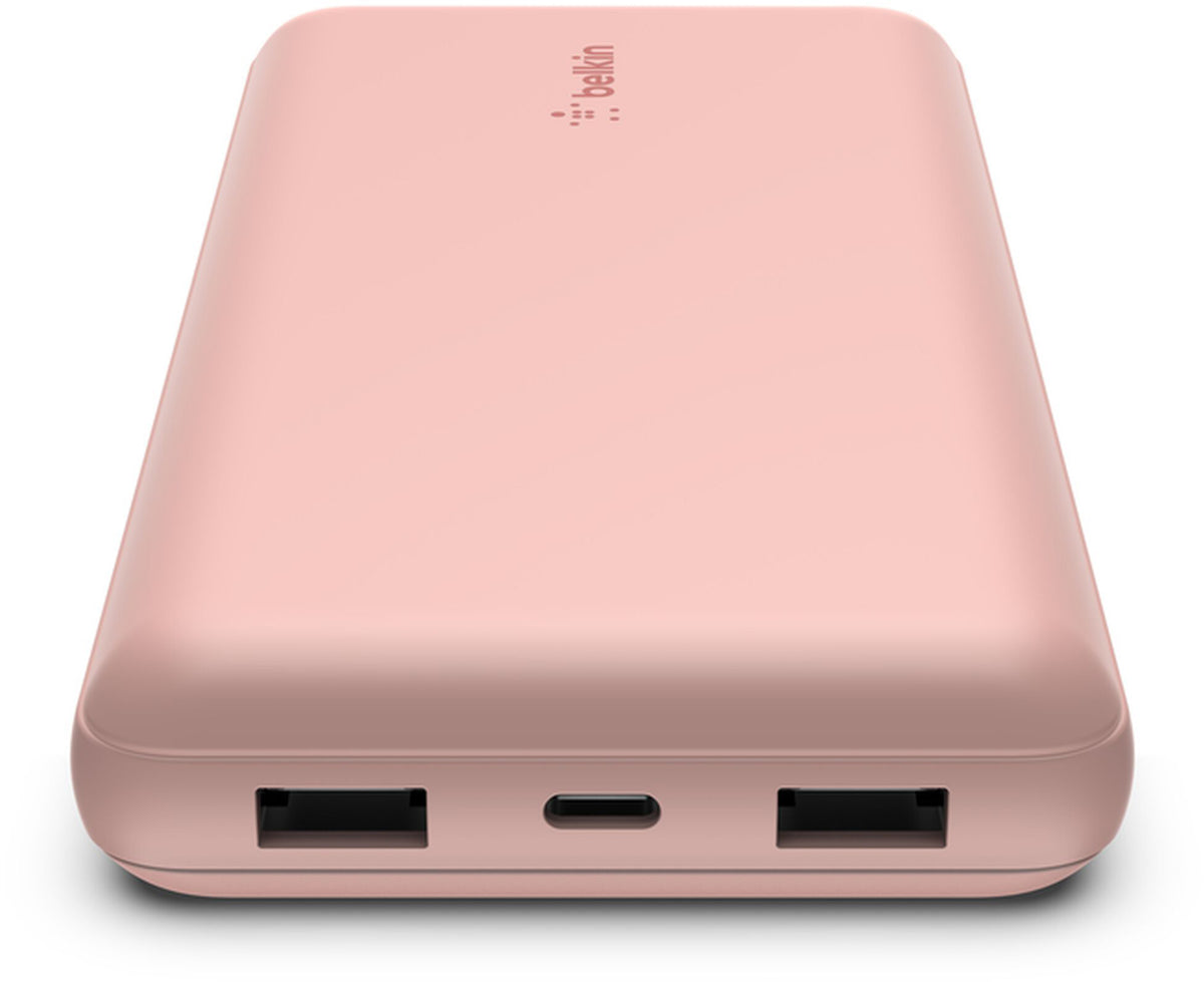 Baterie Externa Belkin BoostCharge, 20000mAh, 15W, 1 x USB-C - 2 x USB-A, Roz Aurie BPB012btRG