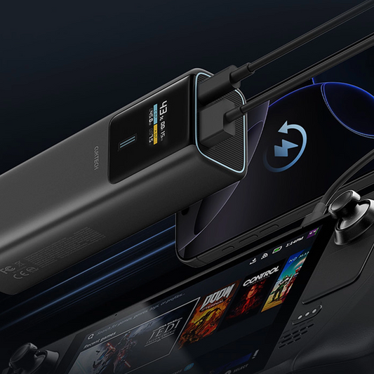 Baterie Externa Cuktech, 10000mAh, 150W, QC + PD, 1 x USB-A - 1 x USB-C, Neagra CKPB100PGLBL