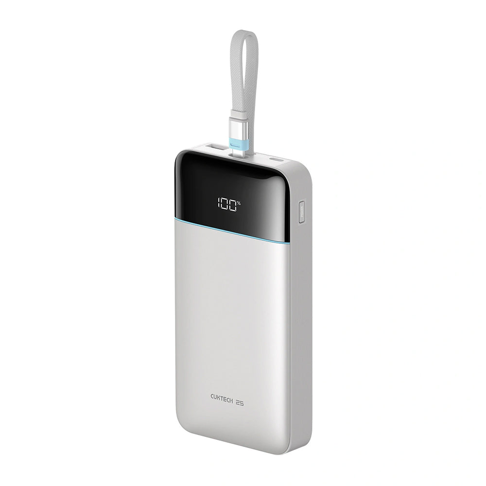 Baterie Externa Cuktech LPB252N, 25000mAh, 120W, QC + PD, 1 x USB-A - 2 x USB-C, Alba