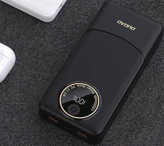 Baterie Externa Dudao K12Pro, 20000mAh, 22.5W, QC + PD, 1 x USB-C - 2 x USB-A, Neagra
