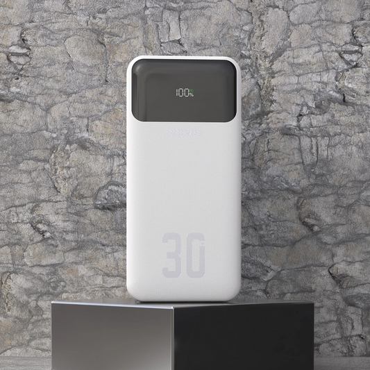 Baterie Externa Dudao K15MAX, 30000mAh, 22.5W, QC + PD, 1 x USB-A - 2 x Lightning - 2 x USB-C, Alba