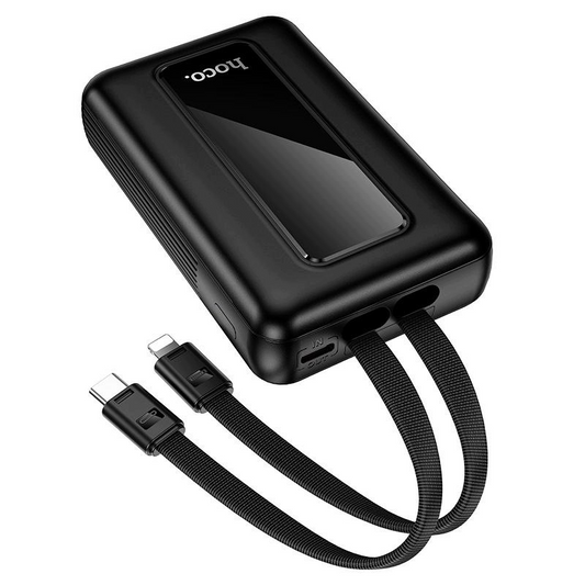 Baterie Externa HOCO J162, 10000mAh, 22.5W, QC + PD, 1 x Lightning - 1 x USB-A - 2 x USB-C, Neagra