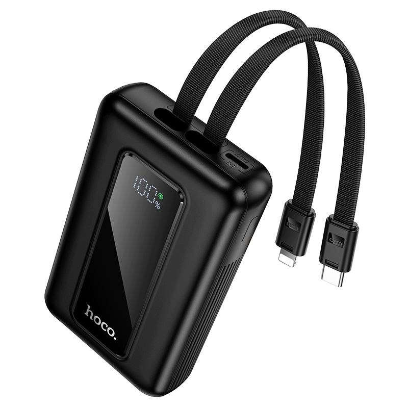 Baterie Externa HOCO J162, 10000mAh, 22.5W, QC + PD, 1 x Lightning - 1 x USB-A - 2 x USB-C, Neagra