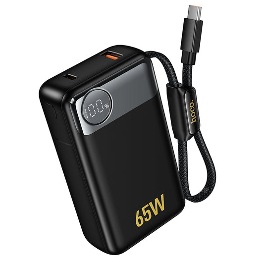 Baterie Externa HOCO Q53, 12000mAh, 65W, QC + PD, 1 x USB-A - 2 x USB-C, Neagra