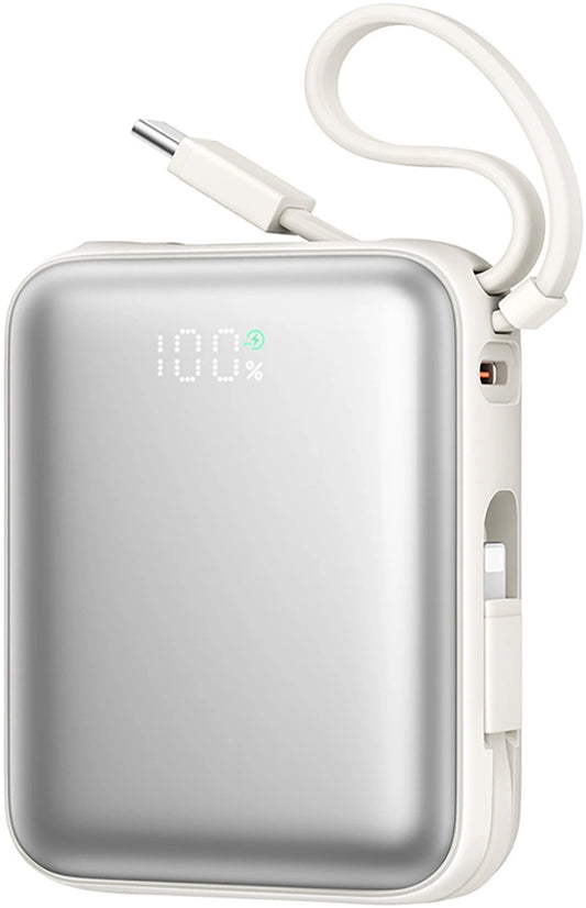 Baterie Externa Joyroom JR-PBF27, 10000mAh, 22.5W, PD, 1 x Lightning - 2 x USB-C, Alba