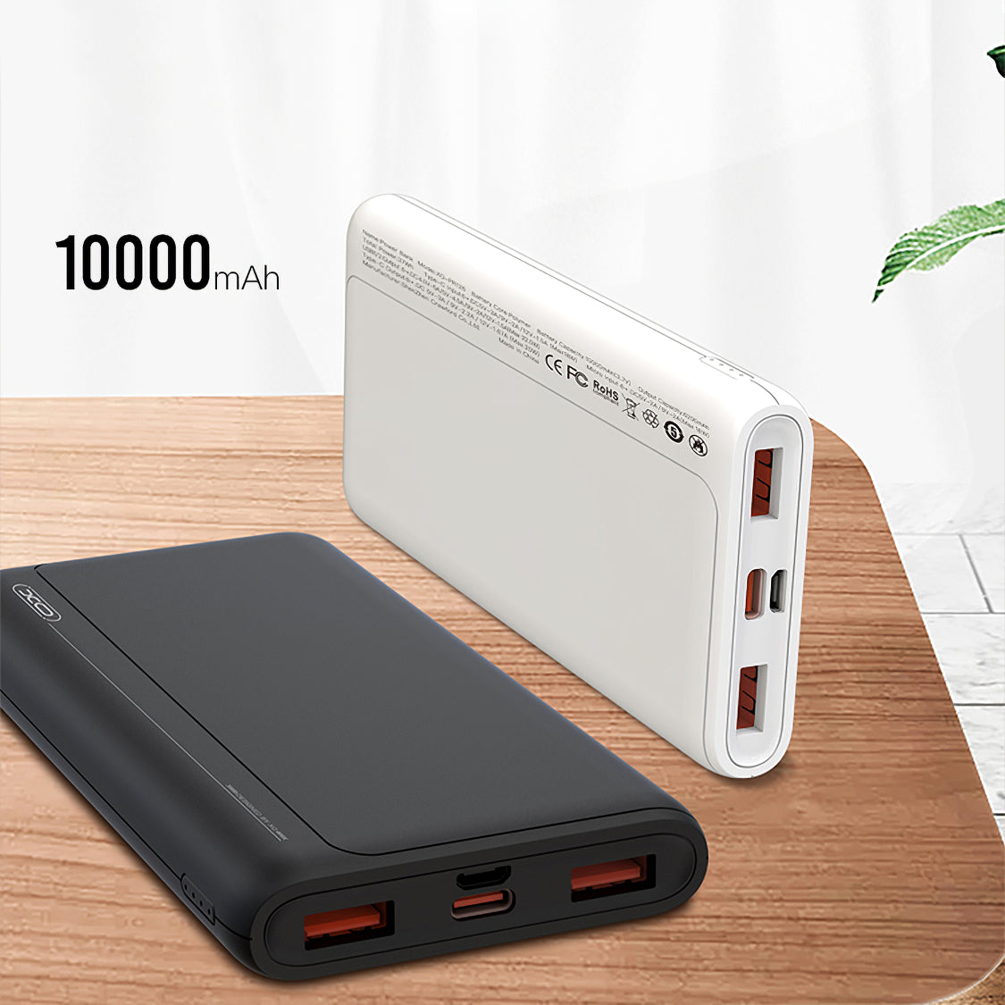 Baterie Externa XO Design PR127, 20000mAh, 22.5W, QC + PD, 1 x USB-C - 2 x USB-A, Neagra