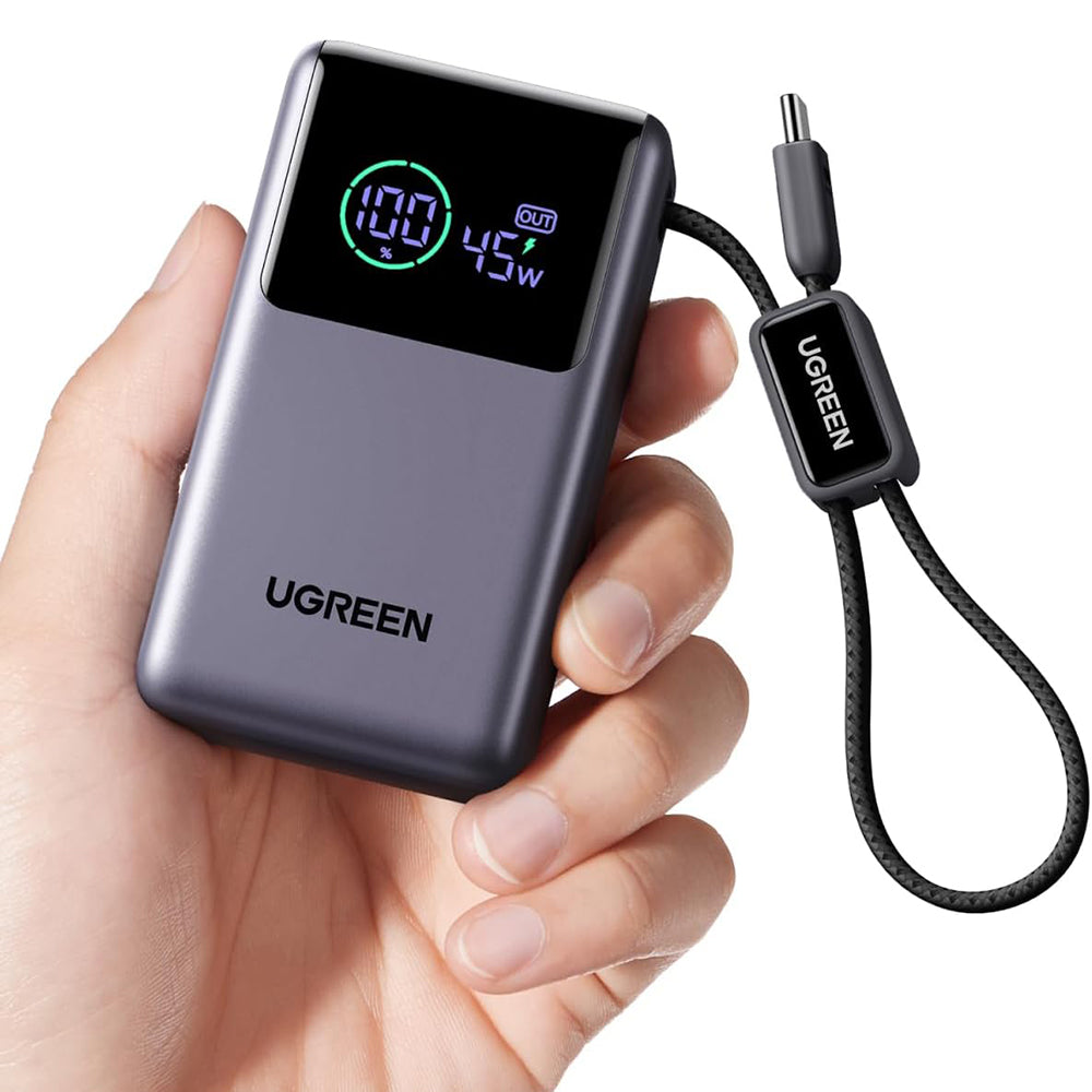 Baterie Externa UGREEN Nexode Pro PB727 (85301B), 10000mAh, 55W, QC + PD, 1 x USB-A - 2 x USB-C, Gri