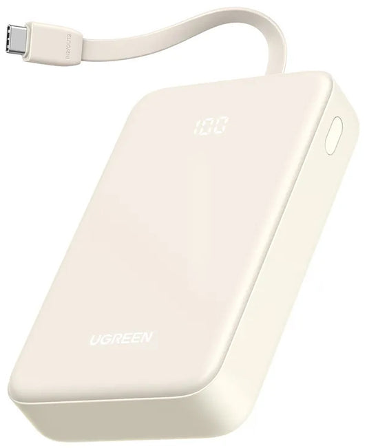 Baterie Externa UGREEN PB521, 20000mAh, 30W, QC + PD, 1 x USB-A - 2 x USB-C, Alba