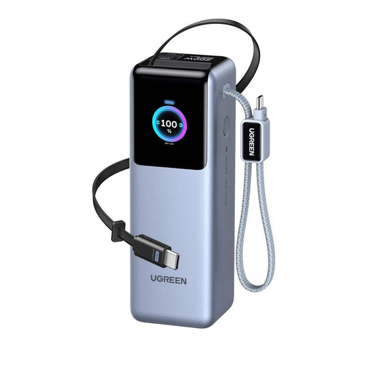 Baterie Externa UGREEN PB728 (75702B), 25000mAh, 200W, QC + PD, 1 x USB-A - 3 x USB-C, Gri