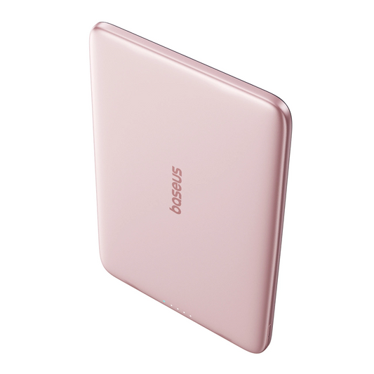 Baterie Externa Wireless Baseus PicoGo AM41, 5000mAh, 20W, PD + FQI, 1 x QI - 1 x USB-C, Roz