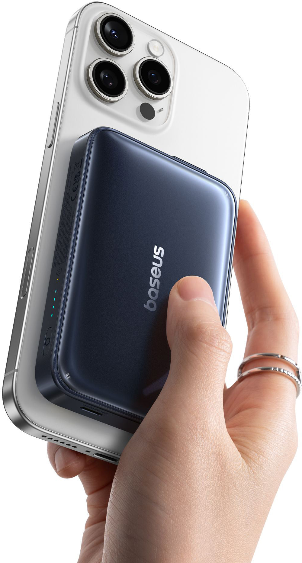 Baterie Externa Wireless Baseus PicoGo AM61, 10000mAh, 45W, PD + FQI, 1 x QI - 2 x USB-C, Neagra E0028V00