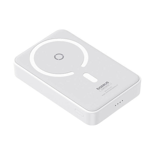 Baterie Externa Wireless Baseus MagPro PPCXZ05, 5000mAh, 20W, PD + FQI, 1 x QI - 1 x USB-C, Alba P10064101223-00