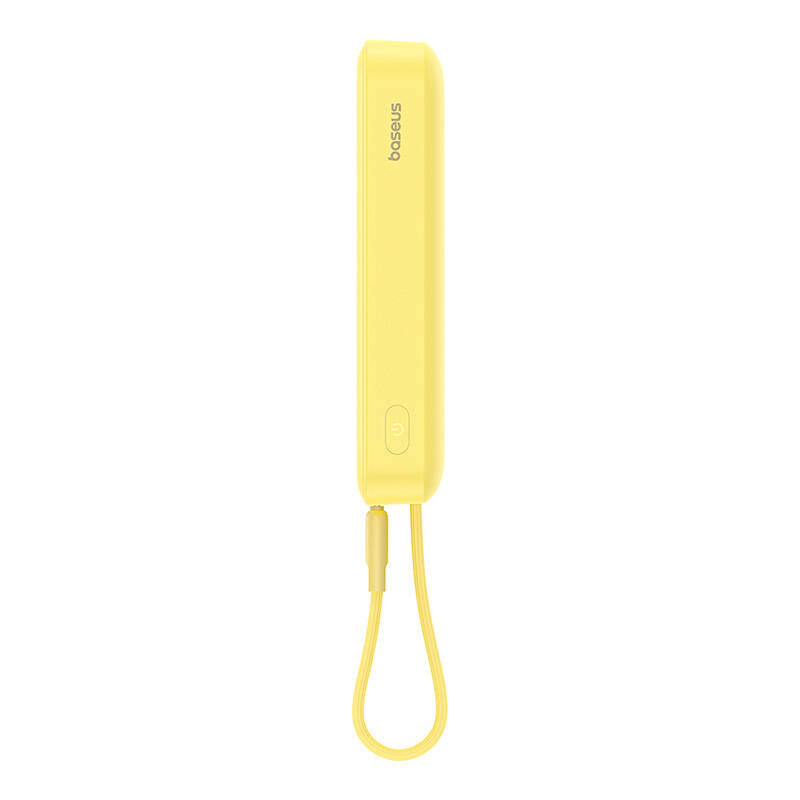 Baterie Externa Wireless Baseus Magnetic Mini, 10000mAh, 20W, PD + FQI, 1 x Lightning - 1 x QI - 1 x USB-C, Galbena P10022109Y23-00