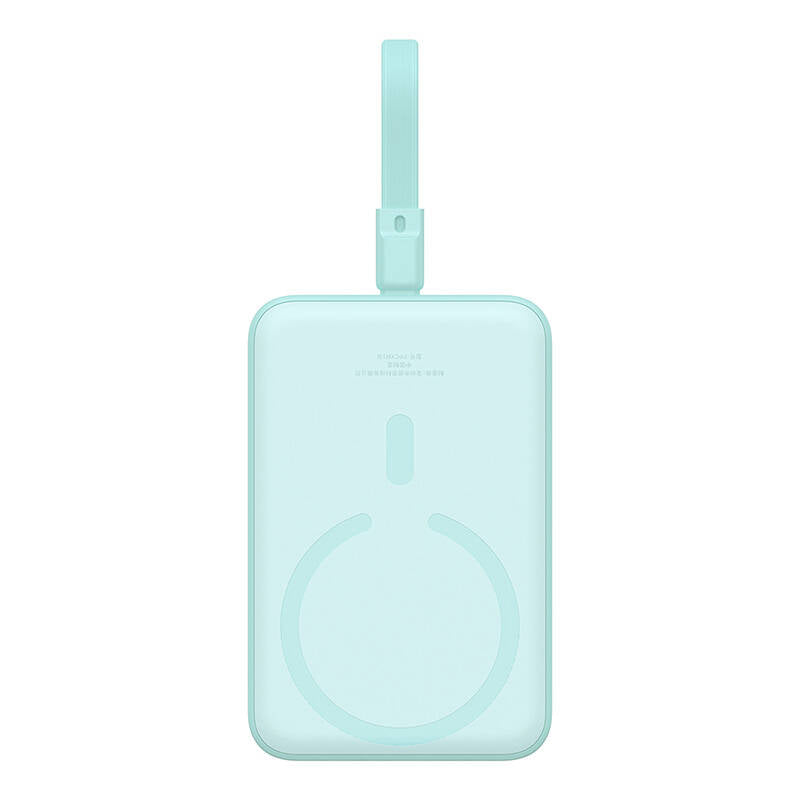 Baterie Externa Wireless Baseus Magnetic Mini, 10000mAh, 20W, PD + FQI, 1 x Lightning - 1 x QI - 1 x USB-C, Verde P10022109333-00