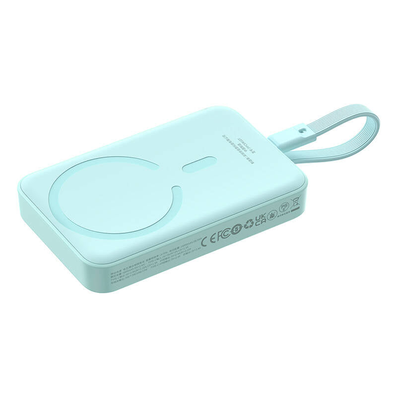 Baterie Externa Wireless Baseus Magnetic Mini, 10000mAh, 30W, PD + FQI, 1 x Lightning - 1 x QI - 1 x USB-C, Albastra P1002210B333-00