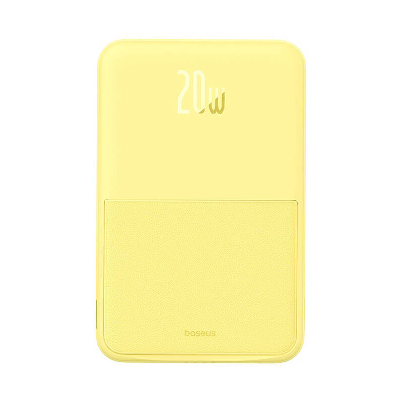 Baterie Externa Wireless Baseus MagPro PPCXZ05, 5000mAh, 20W, PD + FQI, 1 x QI - 1 x USB-C, Galbena P10064101Y23-00