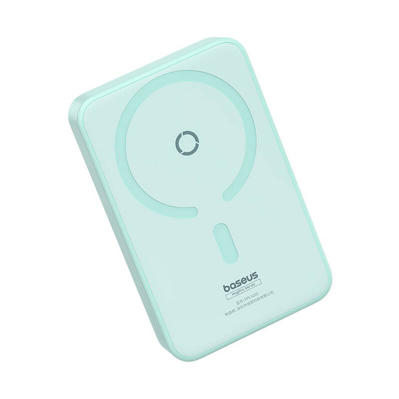 Baterie Externa Wireless Baseus MagPro PPCXZ05, 5000mAh, 20W, PD + FQI, 1 x QI - 1 x USB-C, Verde P10064101333-00