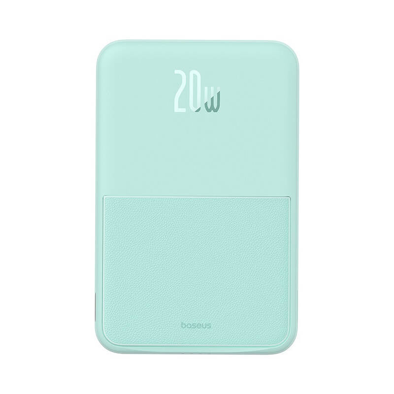Baterie Externa Wireless Baseus MagPro PPCXZ05, 5000mAh, 20W, PD + FQI, 1 x QI - 1 x USB-C, Verde P10064101333-00