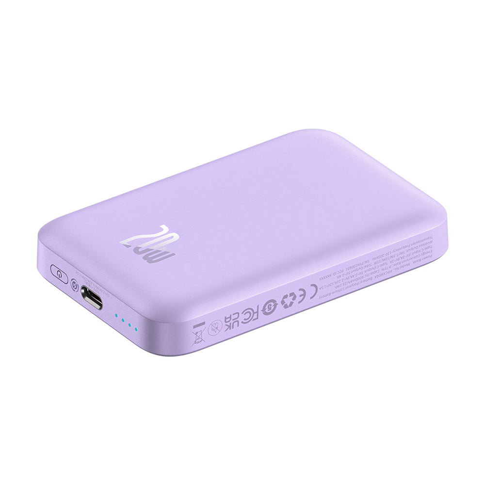 Baterie Externa Wireless Baseus Mini Air, 6000mAh, 20W, PD + FQI, 1 x QI - 1 x USB-C, Mov P10059002513-00